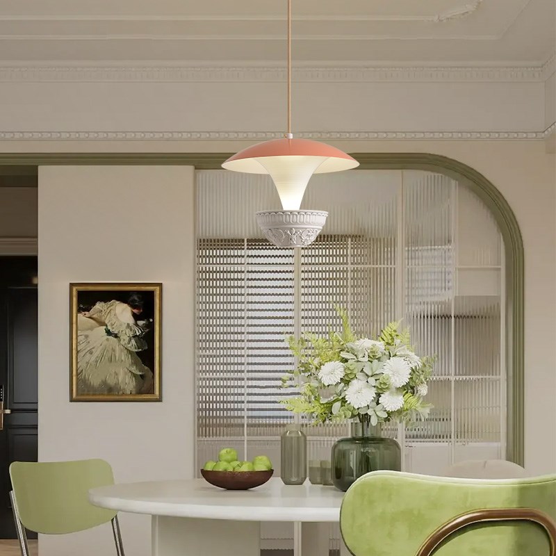 202新款法式中古餐厅吊灯环保树脂奶油风吧台玄关卧室床头艺术灯