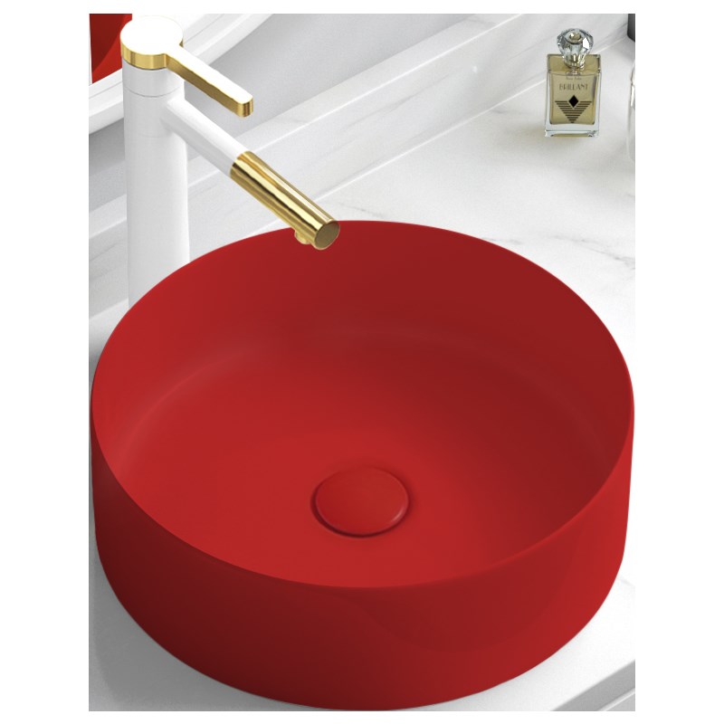 红色台上盆陶瓷洗手池洗手盆洗脸盆长方形洗漱洗面盆台盆单盆水池