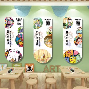 画室美术馆布置挂画幼儿园美术教室环创题墙艺术培训班饰