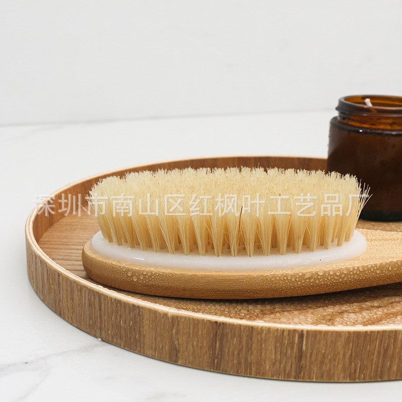 猪鬃长柄洗澡刷软毛马鬃刷子搓澡巾干刷皮肤搓背刷后背清洁沐浴刷