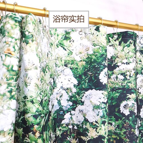 欧式风景图防水加厚浴帘浴室帘帘做全遮光