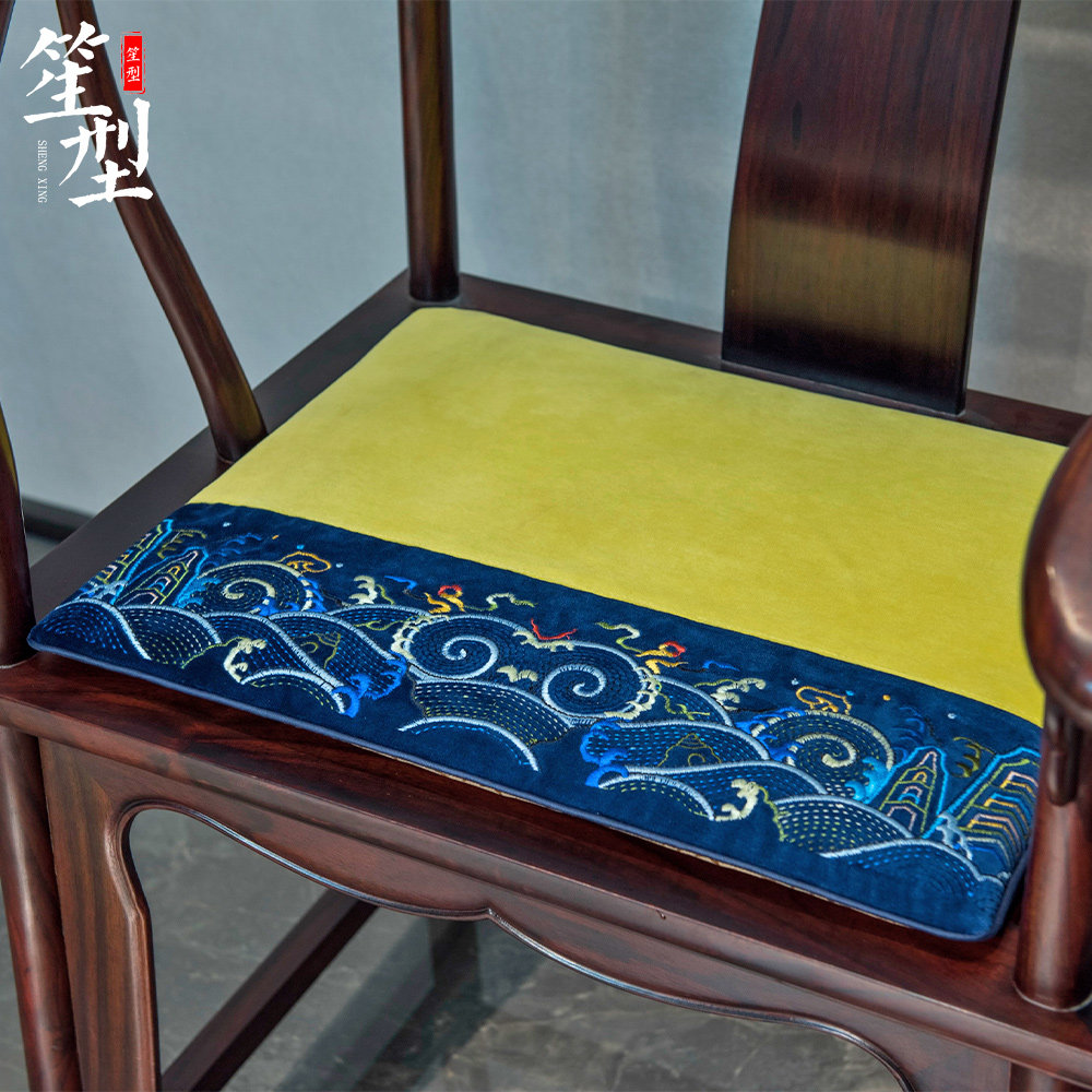椅垫红木沙发坐垫绒布古典实木圈椅太师椅茶椅餐椅座垫子