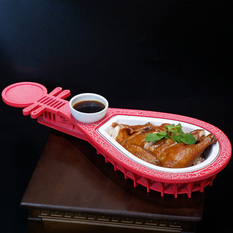 时尚古琴琵琶形特色艺术碗餐具特色菜意境菜饭店酒店用盘