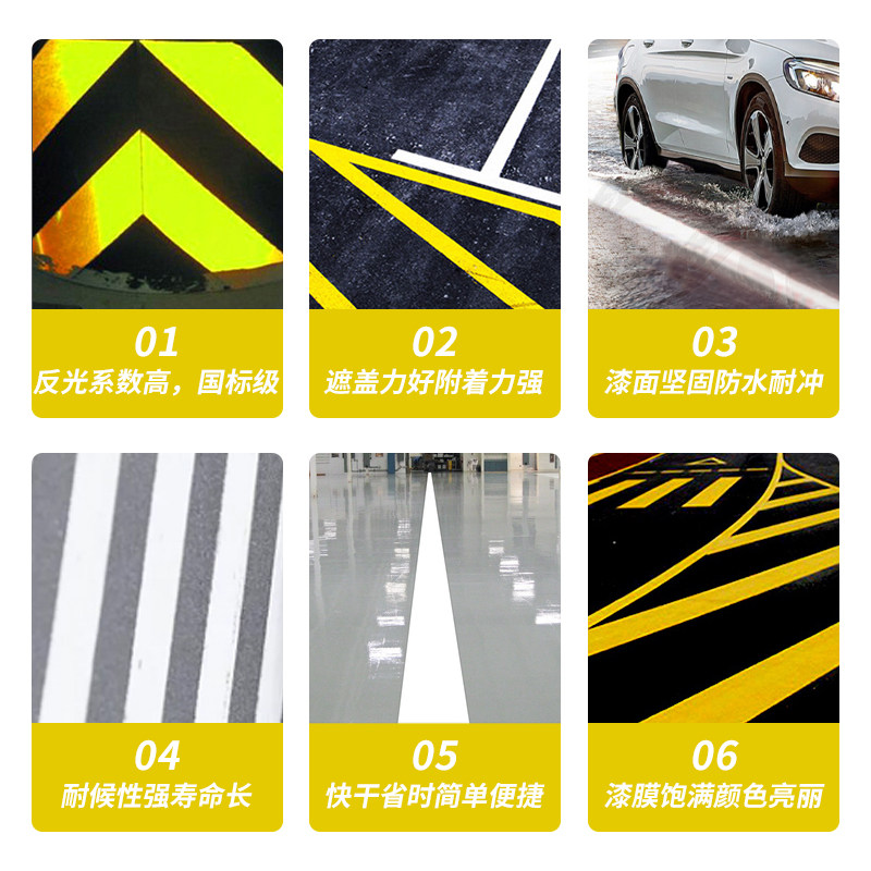 马位道标线超亮反光黄漆地坪漆水泥地面漆油漆