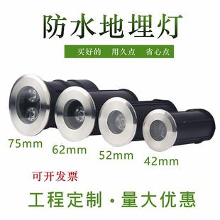 地灯12V LED水下地埋灯户外1W迷你小地灯防水台阶灯3W不锈钢嵌入式
