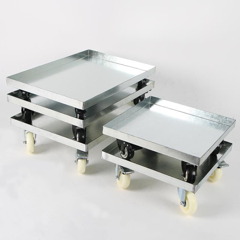 移动花盆托盘不漏水接油盘长方形带轮底座车间金属加厚万向轮收纳