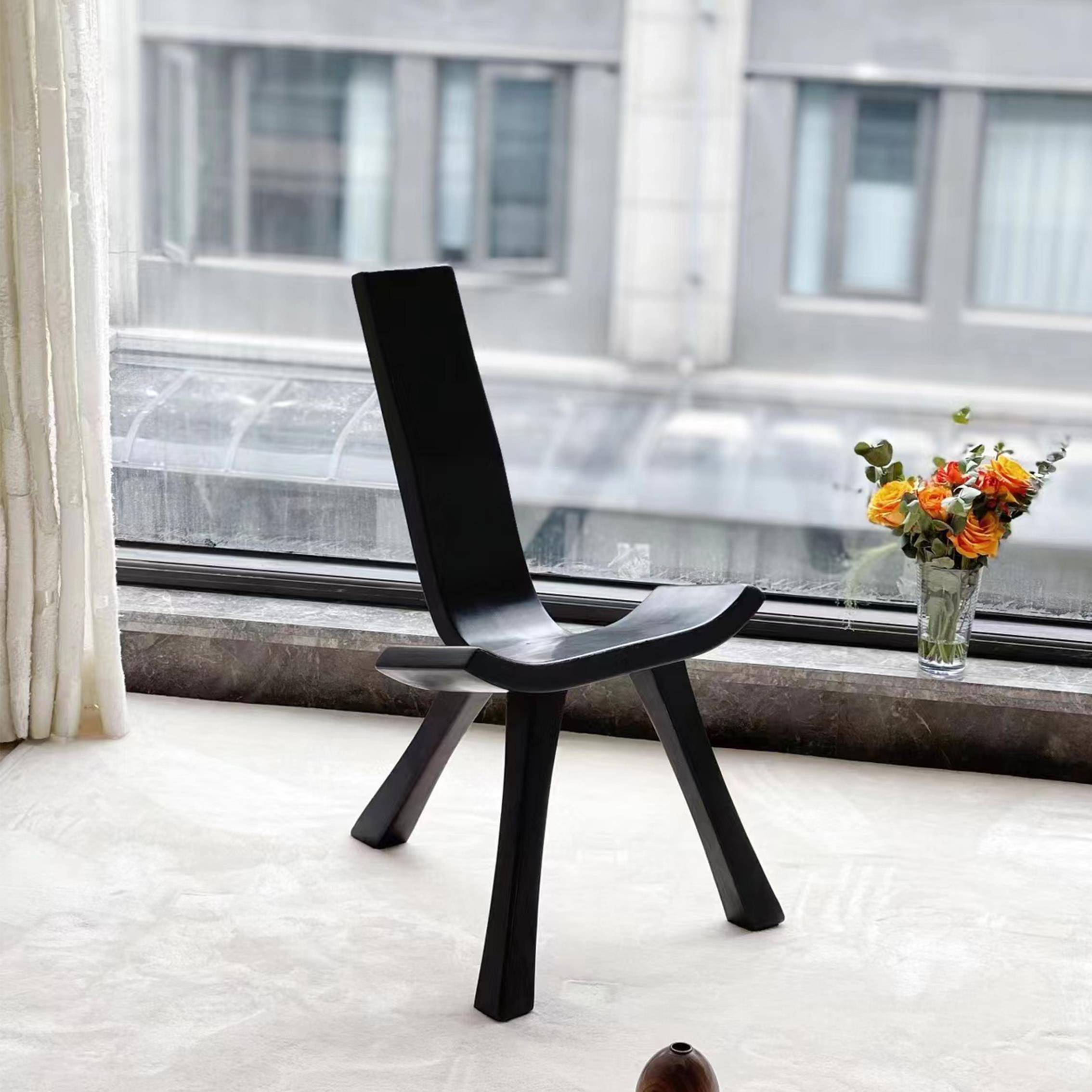 全实木西非花梨木独板三脚椅休闲靠背椅户外休息舒适钓鱼凳椅诧寂