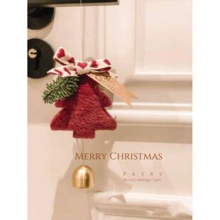 红色圣诞树挂件，星星，新年挂件，铃铛，圣诞装饰件，圣诞车挂件