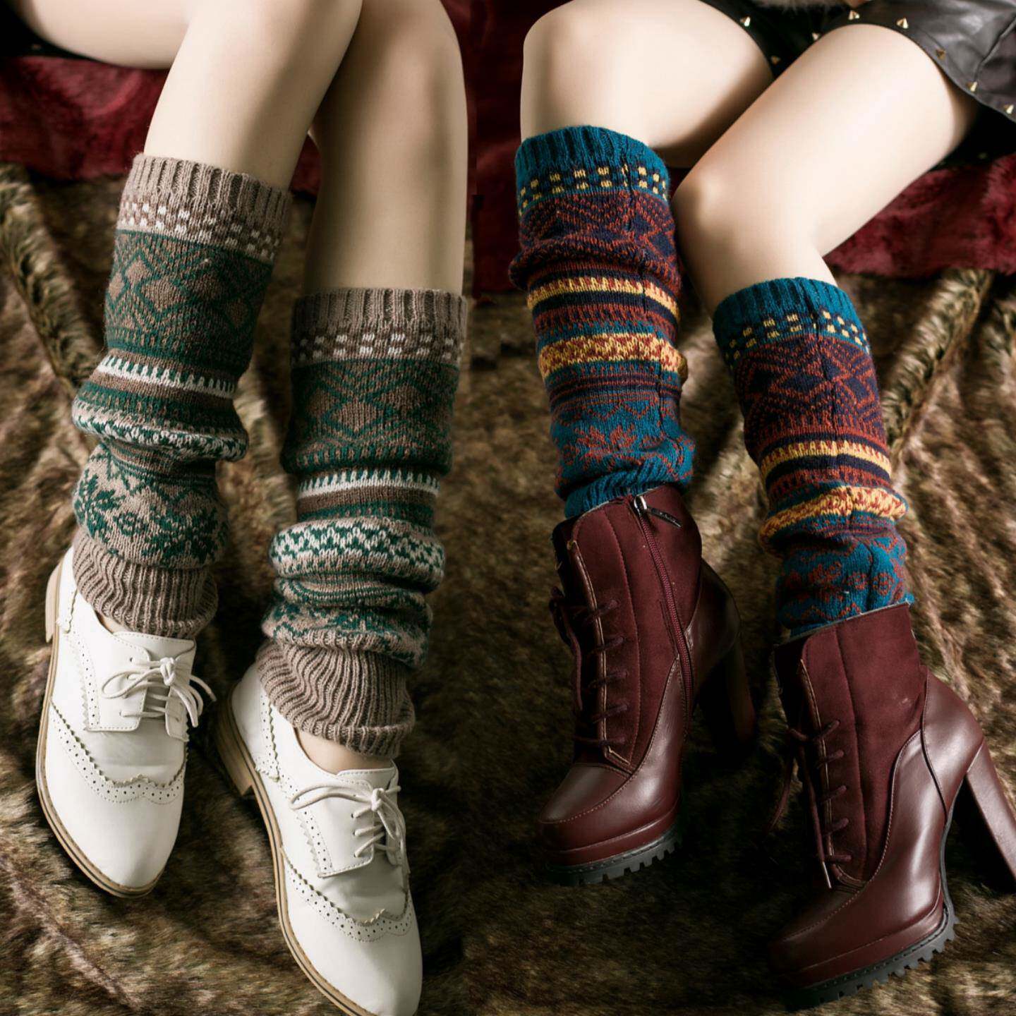 韩版加长堆堆袜女羊绒袜套靴套袜秋冬加厚保暖腿套护腿过膝袜靴套