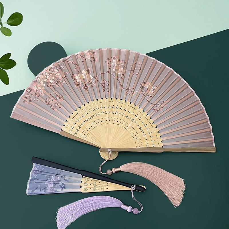 扇子折扇中国风复古风夏天随身清新小扇子古代仙气汉服舞蹈折叠扇图片