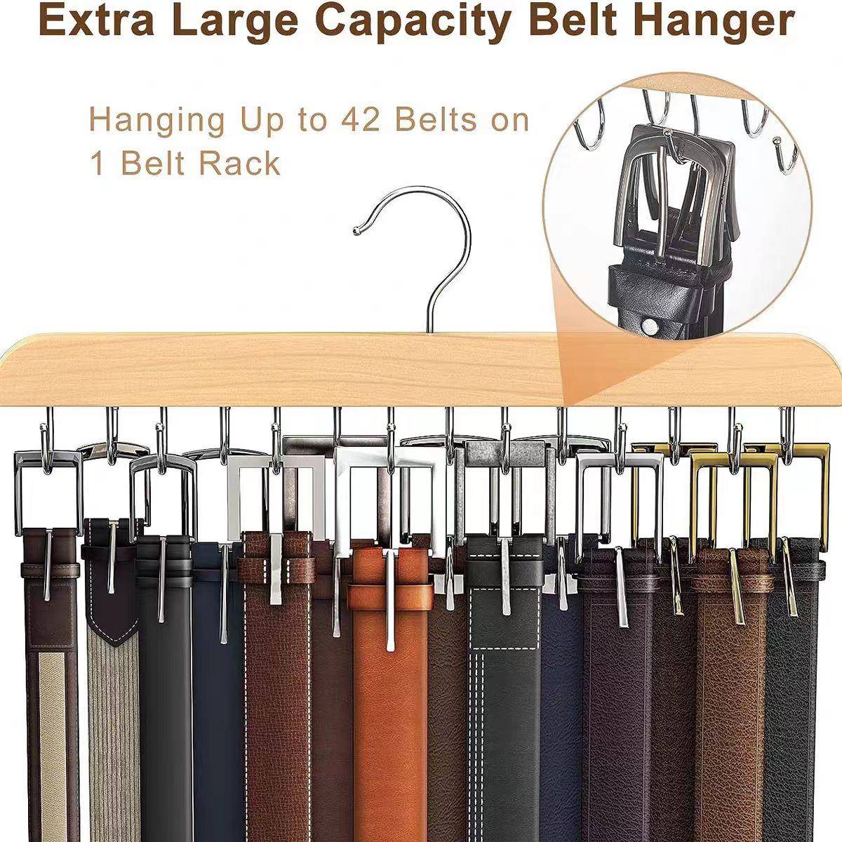 实木内衣吊带衣架木制皮带挂钩领带架家用腰带收纳神器丝巾衣挂勾