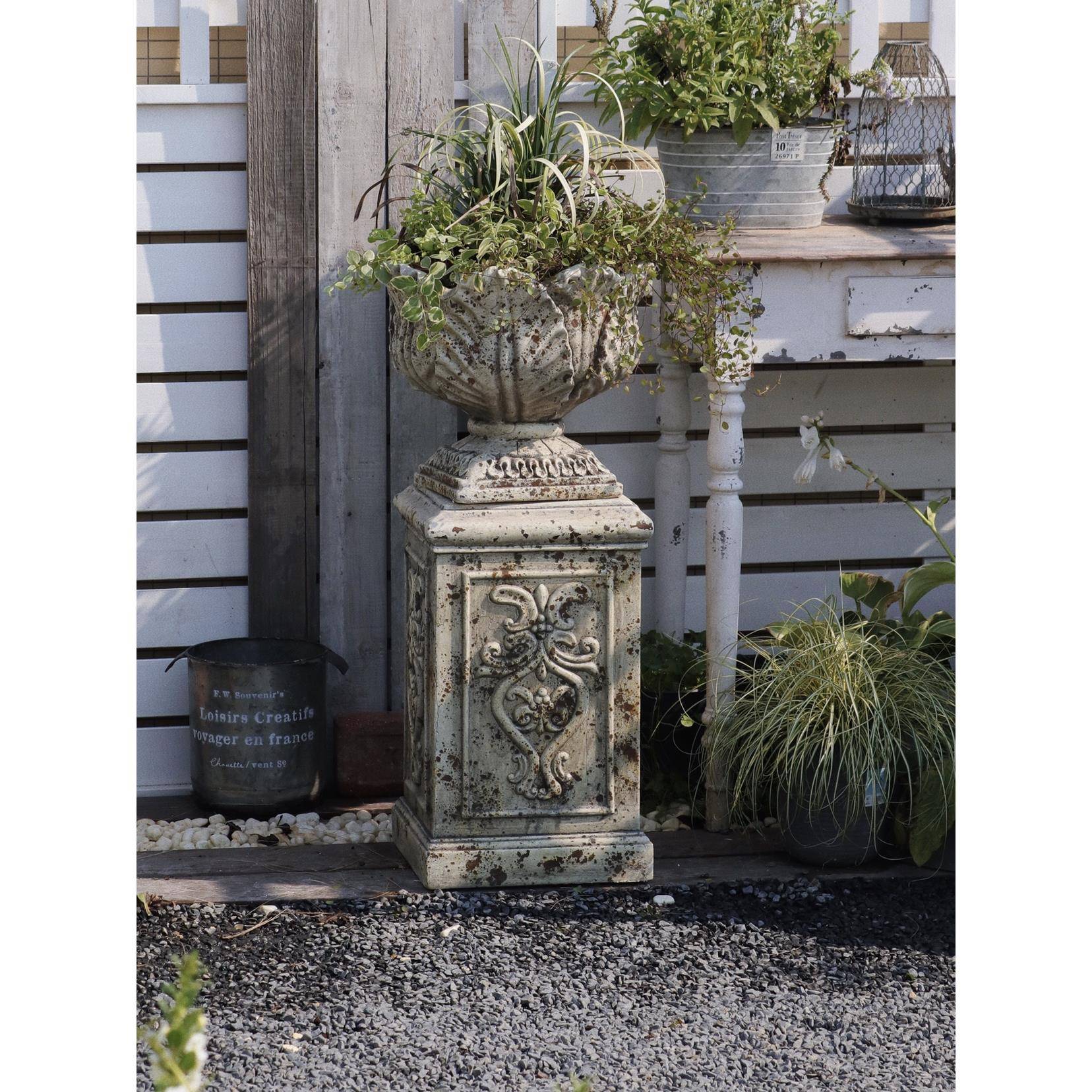 陌上花舍ing锈色罗马立柱花盆ins罗马柱庭院花园装饰摆件工艺品