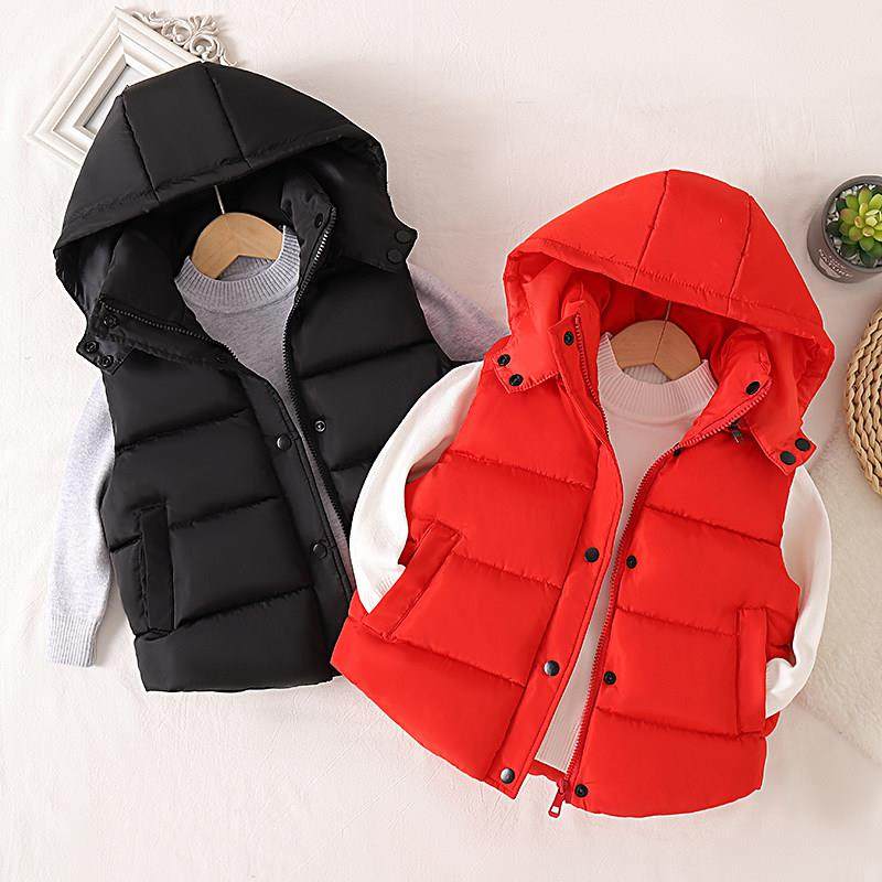 女童马甲2024新款秋冬儿童羽绒棉马夹男童背心宝宝春秋外穿洋气
