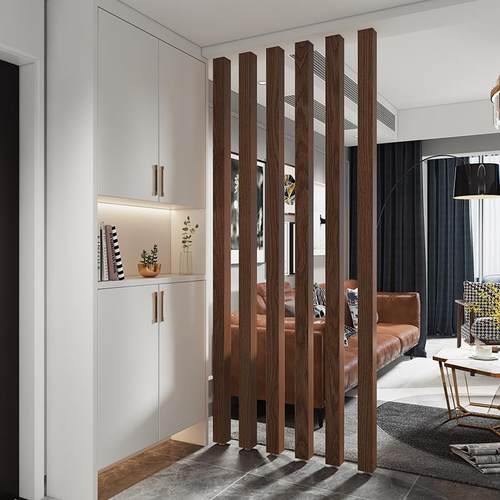 北欧实木隔断木条装饰屏风立柱客厅现代简约入户玄关木质格栅遮挡