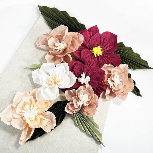 幼儿园环境布置创意装饰墙贴模拟纸花绉纹纸花褶皱立体纸艺术花瓣