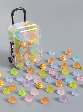 透彩色夜光便便混装树脂行李箱潮玩车载桌面小摆件彷真粑粑装饰品