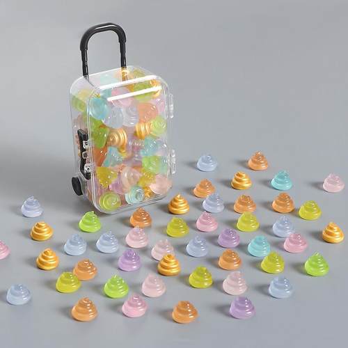 透彩色夜光便便混装树脂行李箱潮玩车载桌面小摆件彷真粑粑装饰品