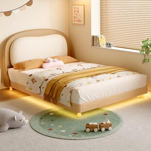 清晨森林儿童床男孩悬浮实木床女孩2025卧室儿童房软包新型儿童床