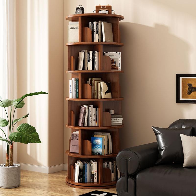 实木生态板旋转书架360度书柜落地儿童阅读书架绘本架卧室置物架