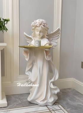 爱丽丝天使覆古托 托盘欧式家居装饰品创意法式软装客厅大型落地