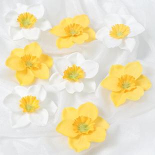 仿真水仙花 假花diy手工材料草帽花配件服装头饰婚庆簪花装饰绢花