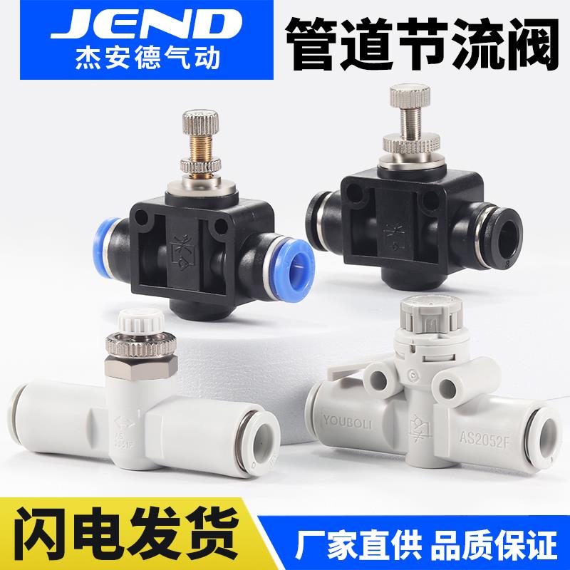 气管快速接头AS气动管道节流调LSA4/6/8/10/12控制阀调速阀门开关