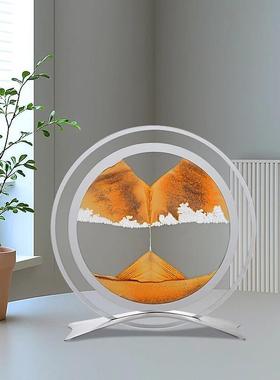 创意动态流沙画摆件解压简约沙漏客厅摆件乔迁入宅摆件展示柜摆件