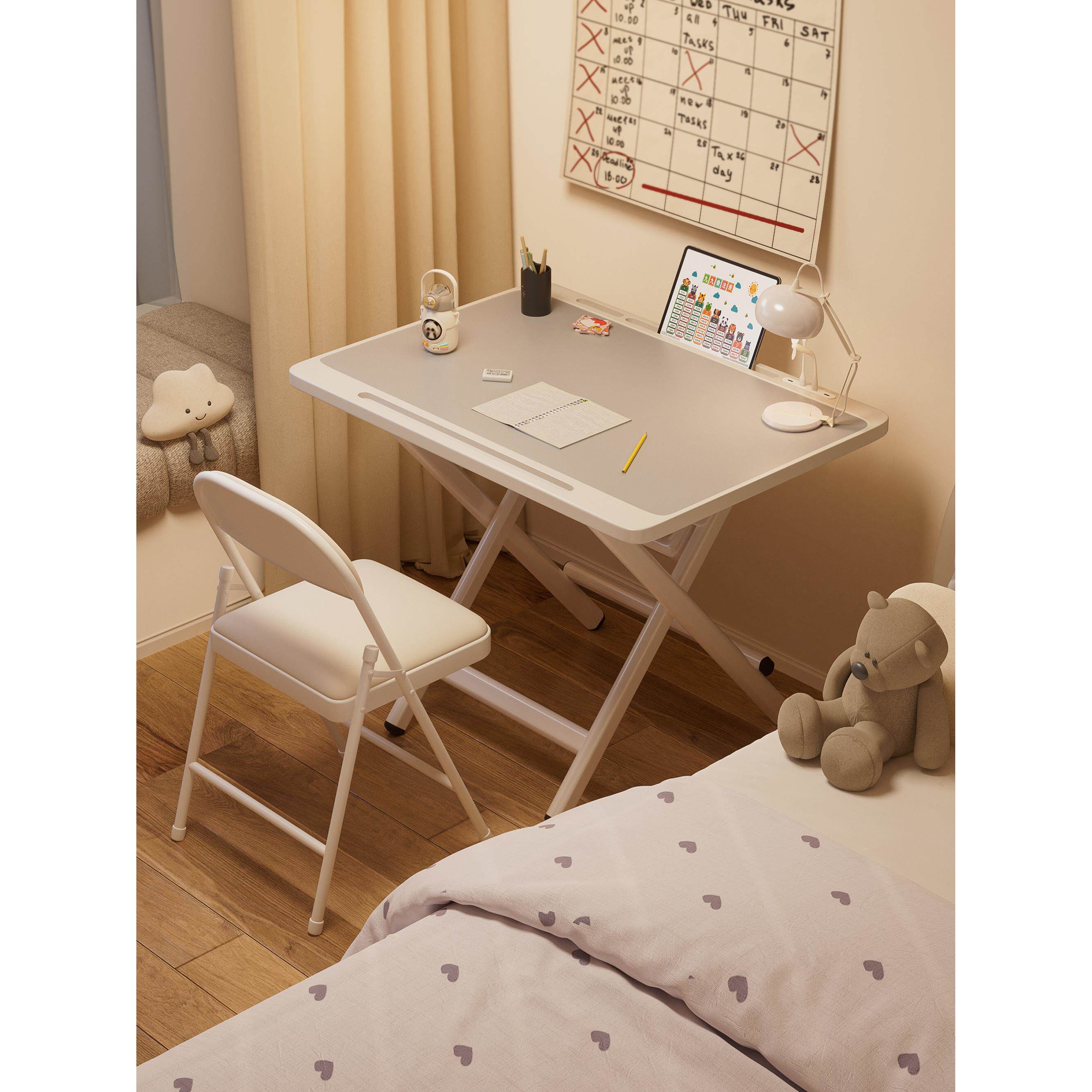 赞弥可折叠床边桌卧室家用电脑桌床边折叠桌书桌小型可移动学习桌