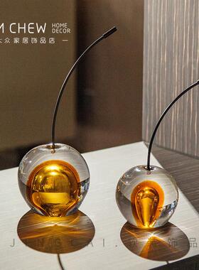 轻奢现代北欧樱桃玻璃摆件桌面玄关酒柜电视柜书房样板间样品屋展