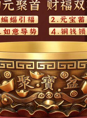纯黄聚铜宝盆招CJ-043财聚财件沈万三八方来财办公室2062年新款百