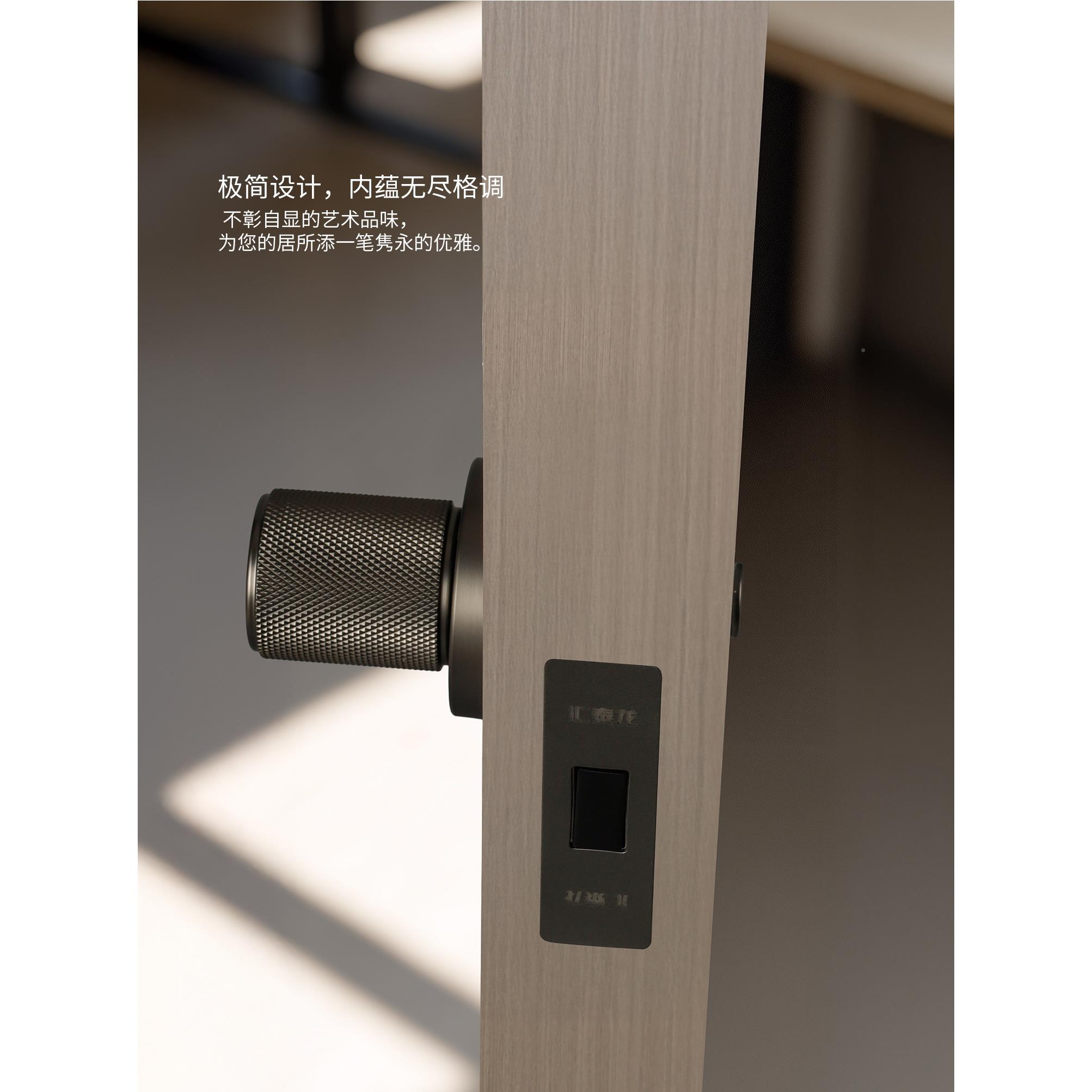 汇龙用隐形门锁家极简室内单面执泰手锁VZQ静音卧房门锁单边室门