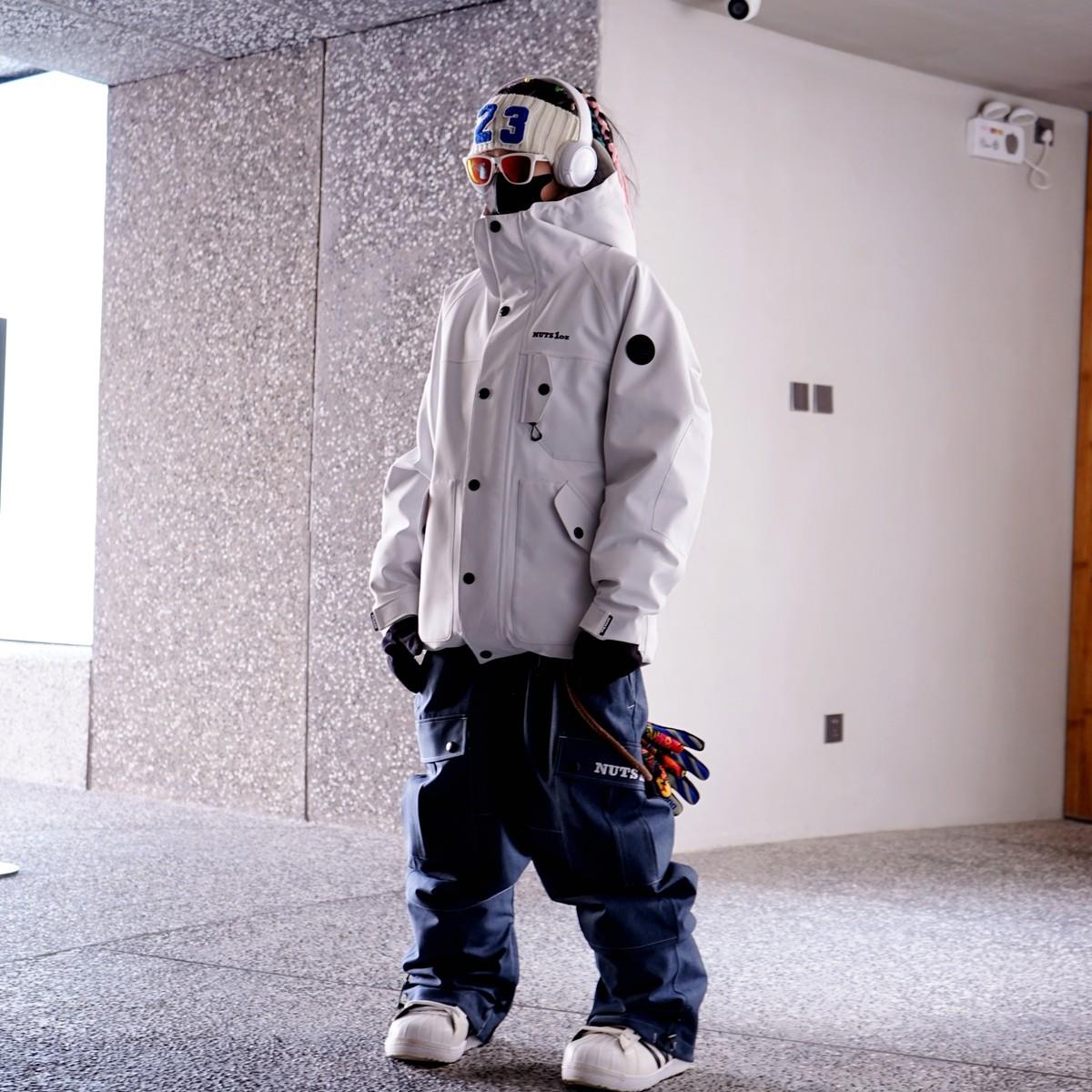 NUS1OZ男女青少年T童加厚保暖单板 双板背带滑儿雪裤02滑雪裤套装