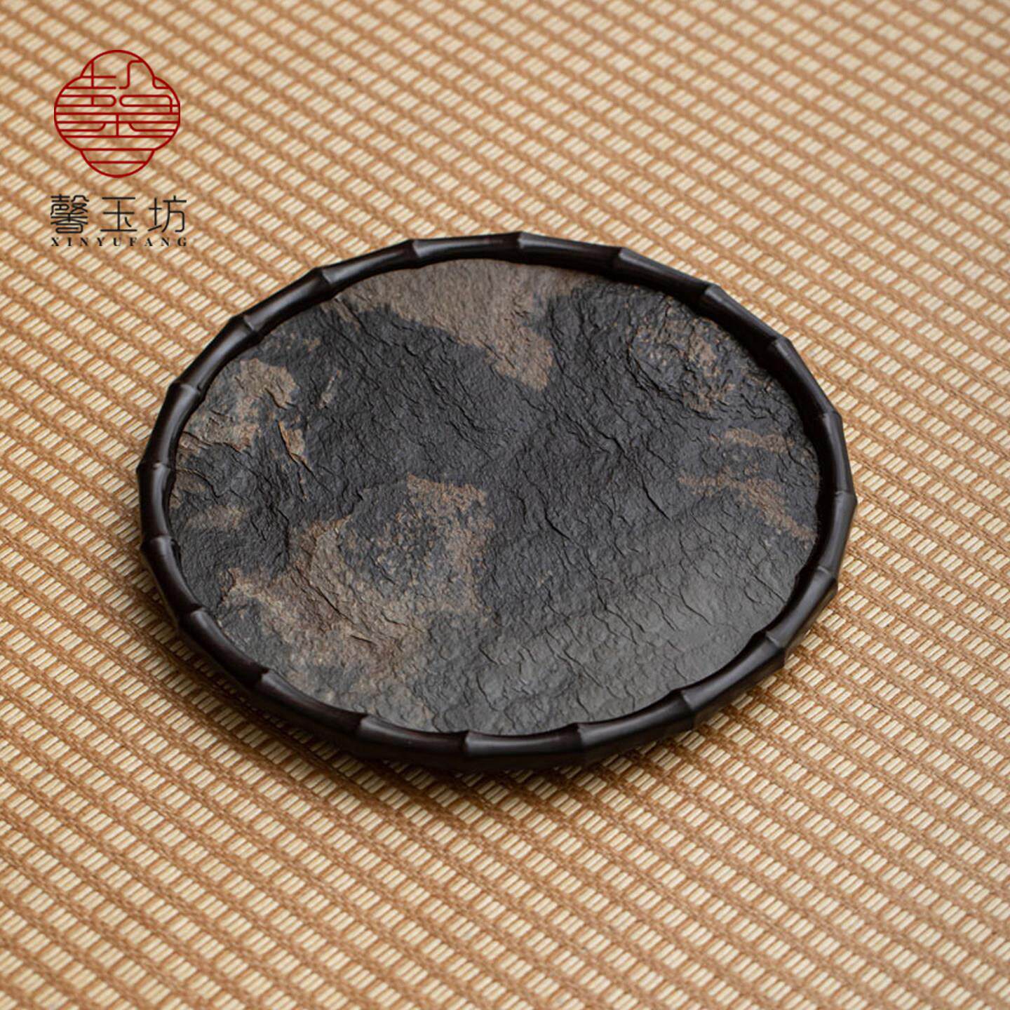 茶国风仿岩室石竹23-1490干泡茶盘禅意茶小型节台一人用茶托盘功