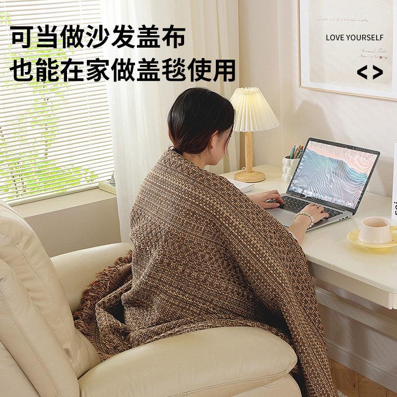 单垫人沙发盖布实T\/C混纺沙发子沙发毯四季通用编织沙防发巾猫厚
