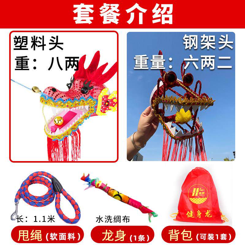 龙龙场彩舞带健身龙新款舞表演道具甩龙彩带-A-WL-表演广舞手舞龙