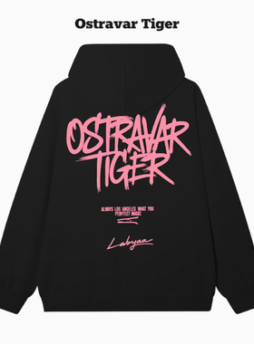 专柜新款 Ostravar Tiger美式2026春季情侣套头连帽男女卫衣外套