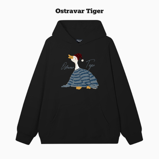 套头连帽黑白女休闲卫衣外套 Tiger潮牌2026春季 新款 Ostravar