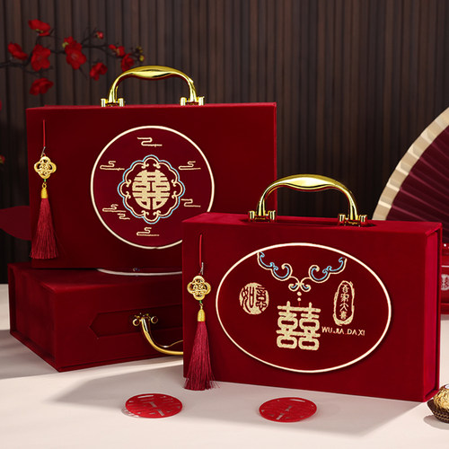 彩礼钱盒子高档现金彩礼盒订婚订亲礼金盒10万提亲聘金礼金箱结婚