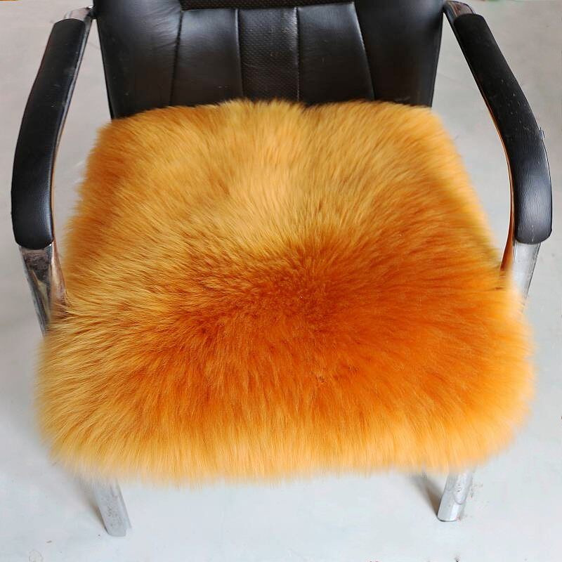 澳洲纯羊毛椅垫加厚整皮餐椅方垫办公坐垫椅子垫冬季凳子汽车座垫