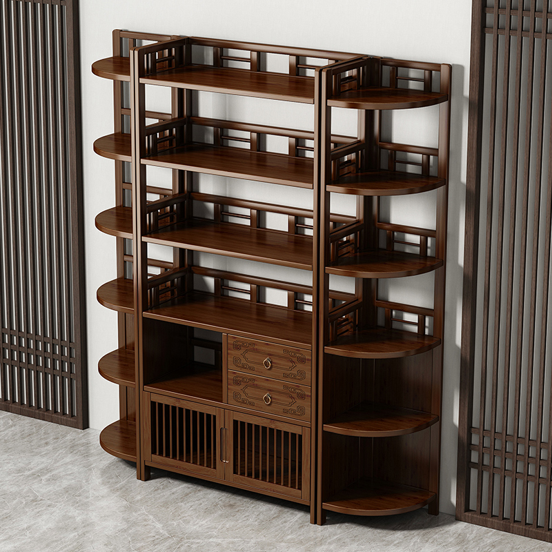 博古架中式多宝阁非实木古董摆件柜茶叶展示柜客厅隔断玄关柜书架