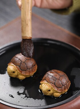 手工紫砂小乌龟卡通桌面装饰摆件工艺品办公室书房小摆设送人礼品