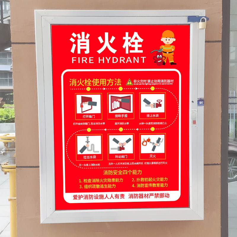 消防栓安全标识公共场所商场楼道贴纸火警标志玻璃定制灭火器贴画,家居饰品,软装墙贴,淘宝优惠券,粉丝福利购,淘宝优惠卷