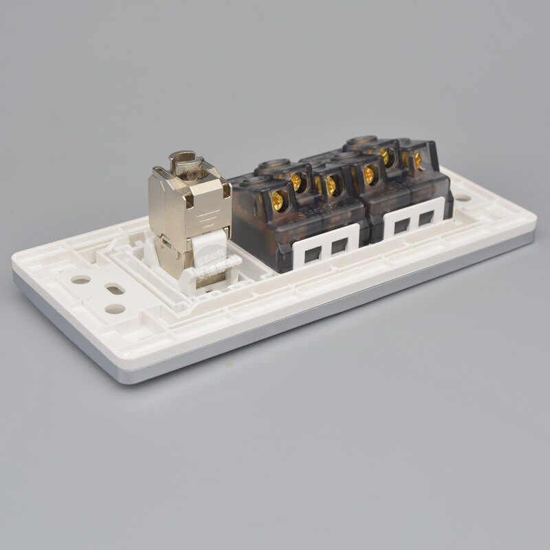 118型三位超六类网络带十孔电源插座千兆电脑网线口+10孔开关面板,电子/电工,电脑插座,淘宝优惠券,粉丝福利购,淘宝优惠卷