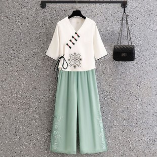 新中式汉服上衣民国学生服改良旗袍套装茶艺养生采耳师工作服装女