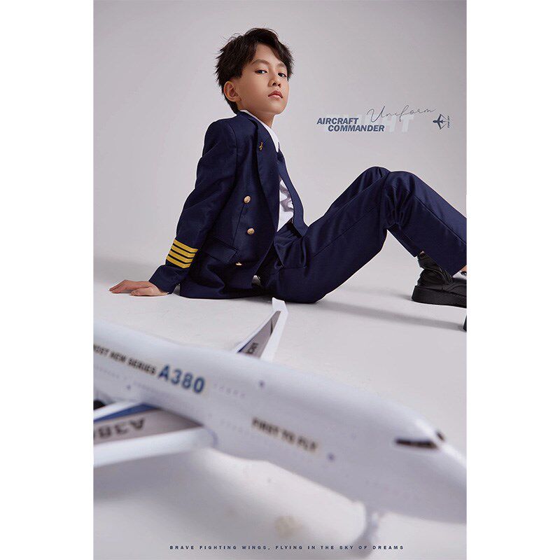 儿童摄影服装中国机长制服男女潮童影楼主题拍照舞台走秀演出服