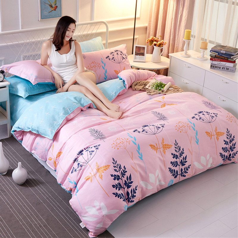 纯棉四件套床上简约2.2x2.4被套200x230全棉公主风1.8m双人床夏季