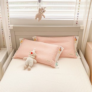 儿童枕套纯棉夏季3050宝宝可爱透气双层纱布全棉卡通4060枕头套