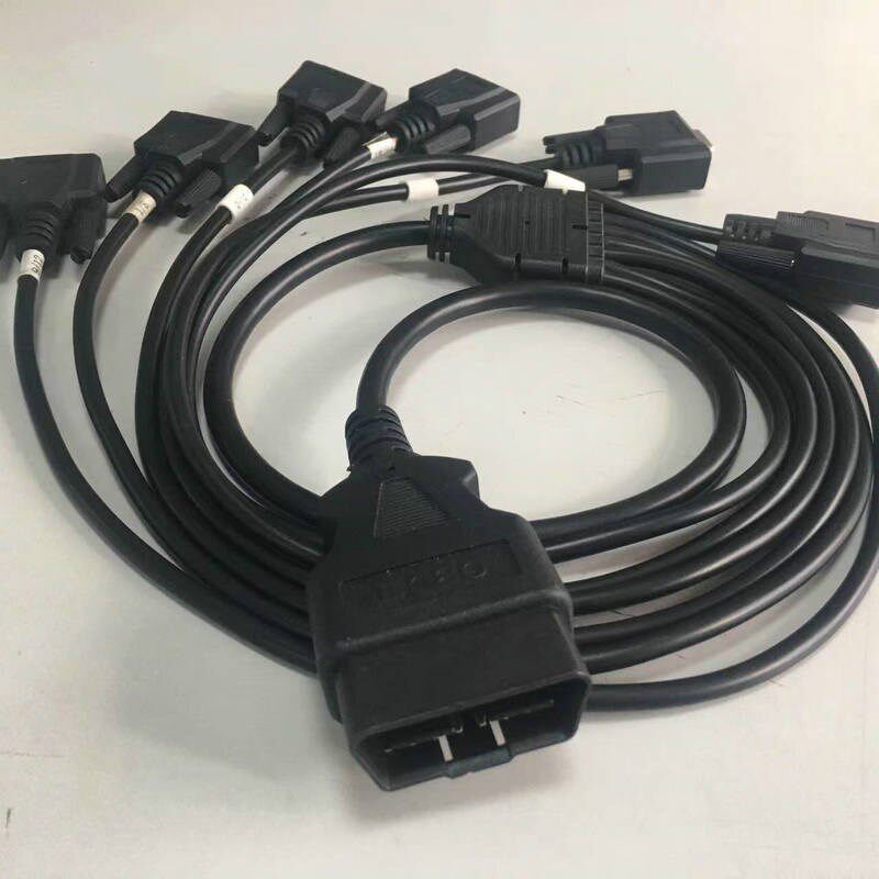 厂家供应汽车obd连接线OBD2公头转6个DB9母头OBD2转接线