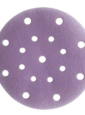 大美光速紫色干磨砂纸6寸17孔 圆形150mm植绒片抛光费斯托吸尘沙