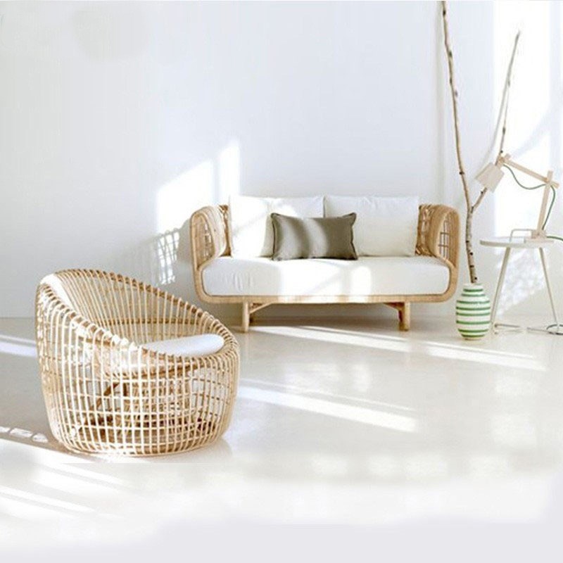 户外藤编沙发茶几组合庭院花园露台休闲编织藤椅室外防水防晒沙发